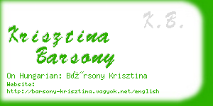 krisztina barsony business card